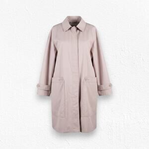 70s Vintage Pink Utility USA Union Made Button London Fog Trench Coat Size 12P